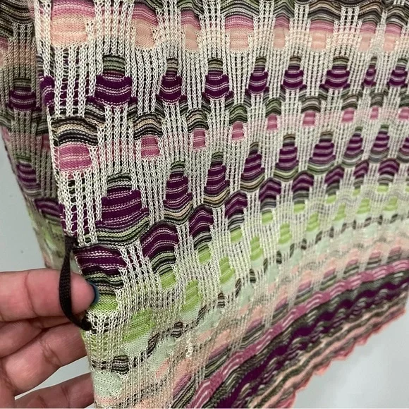 Missoni Made In Italy Multicolor Zig Zag Stripes Winter Cardigan Sweater Size 8 - Picture 4 of 8
